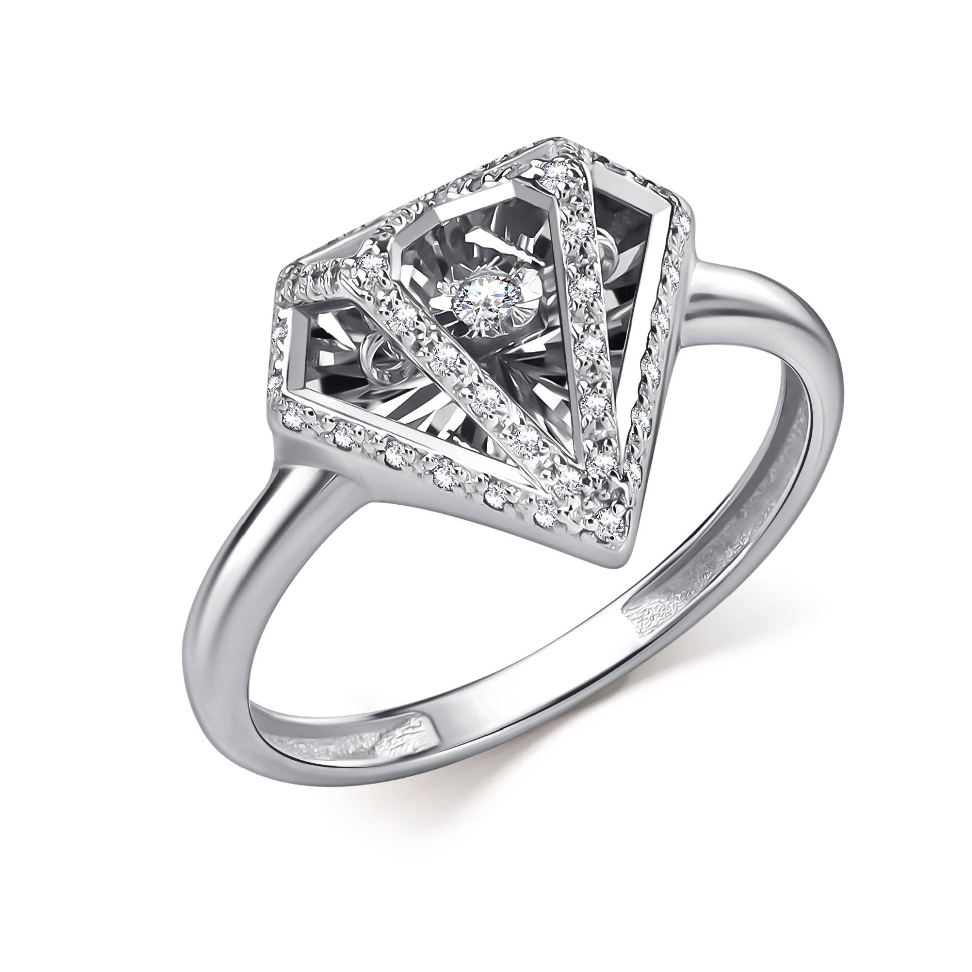 Кольцо из белого золота с бриллиантами (063009)