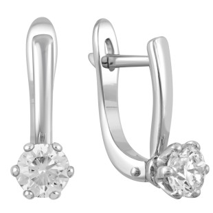 Серьги из белого золота с бриллиантами (048204)
