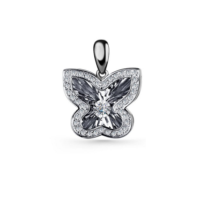 Кулон из белого золота с бриллиантами (061253)