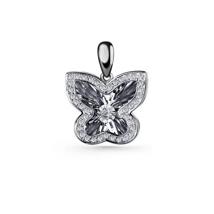 Кулон из белого золота с бриллиантами (061253)