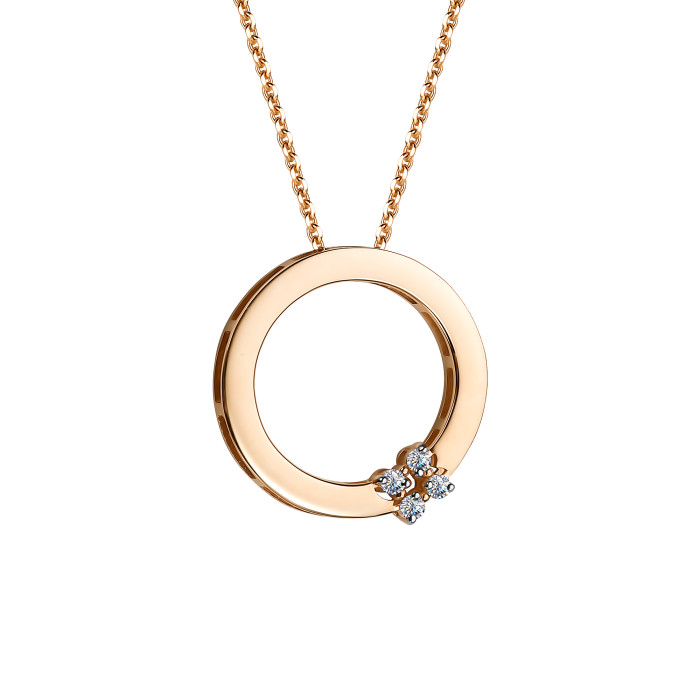 Колье из красного золота с бриллиантами (050323)