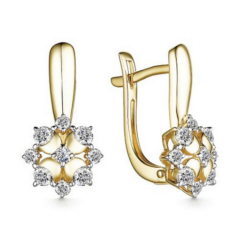 Серьги из жёлтого золота с бриллиантами (059472)