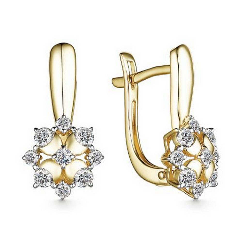 Серьги из жёлтого золота с бриллиантами (059472)