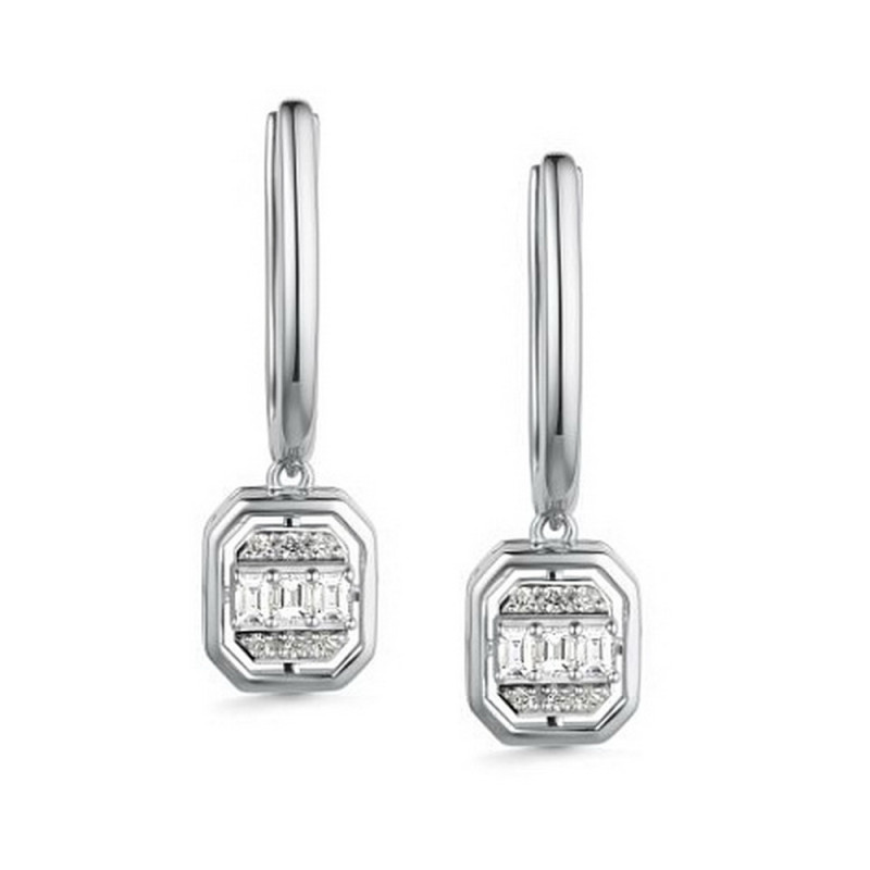 Серьги из белого золота с бриллиантами (059478)