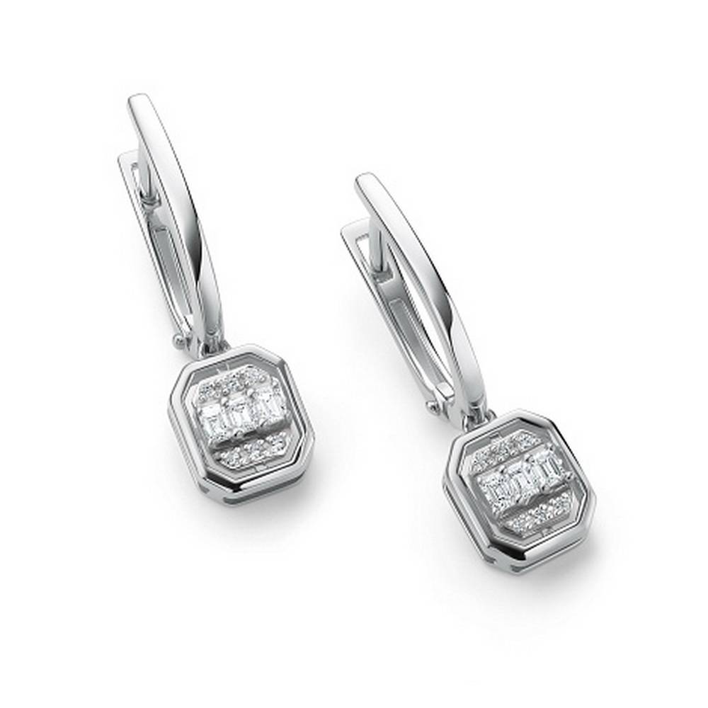 Серьги из белого золота с бриллиантами (059478)