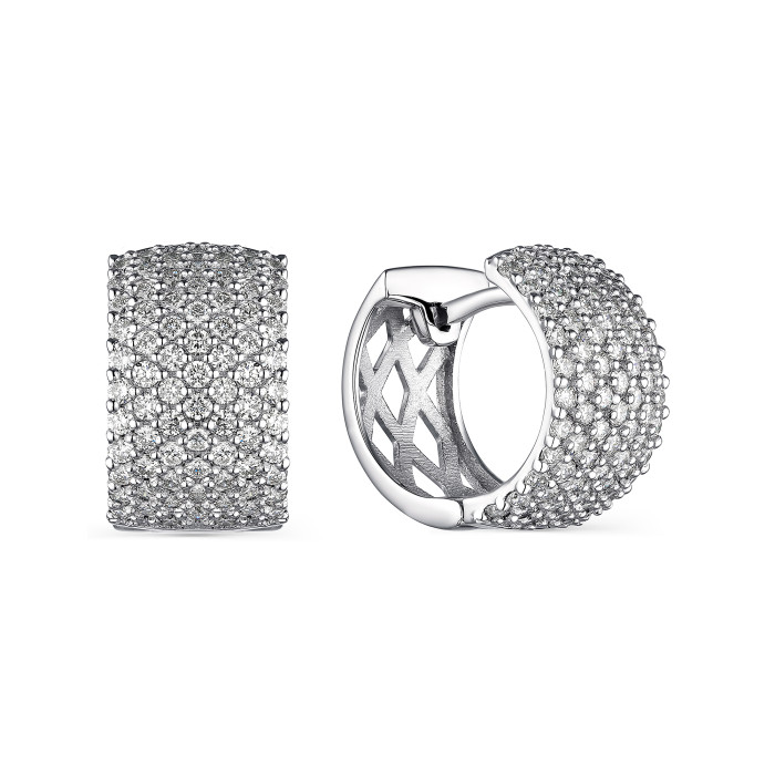 Серьги из белого золота с бриллиантами (049255)