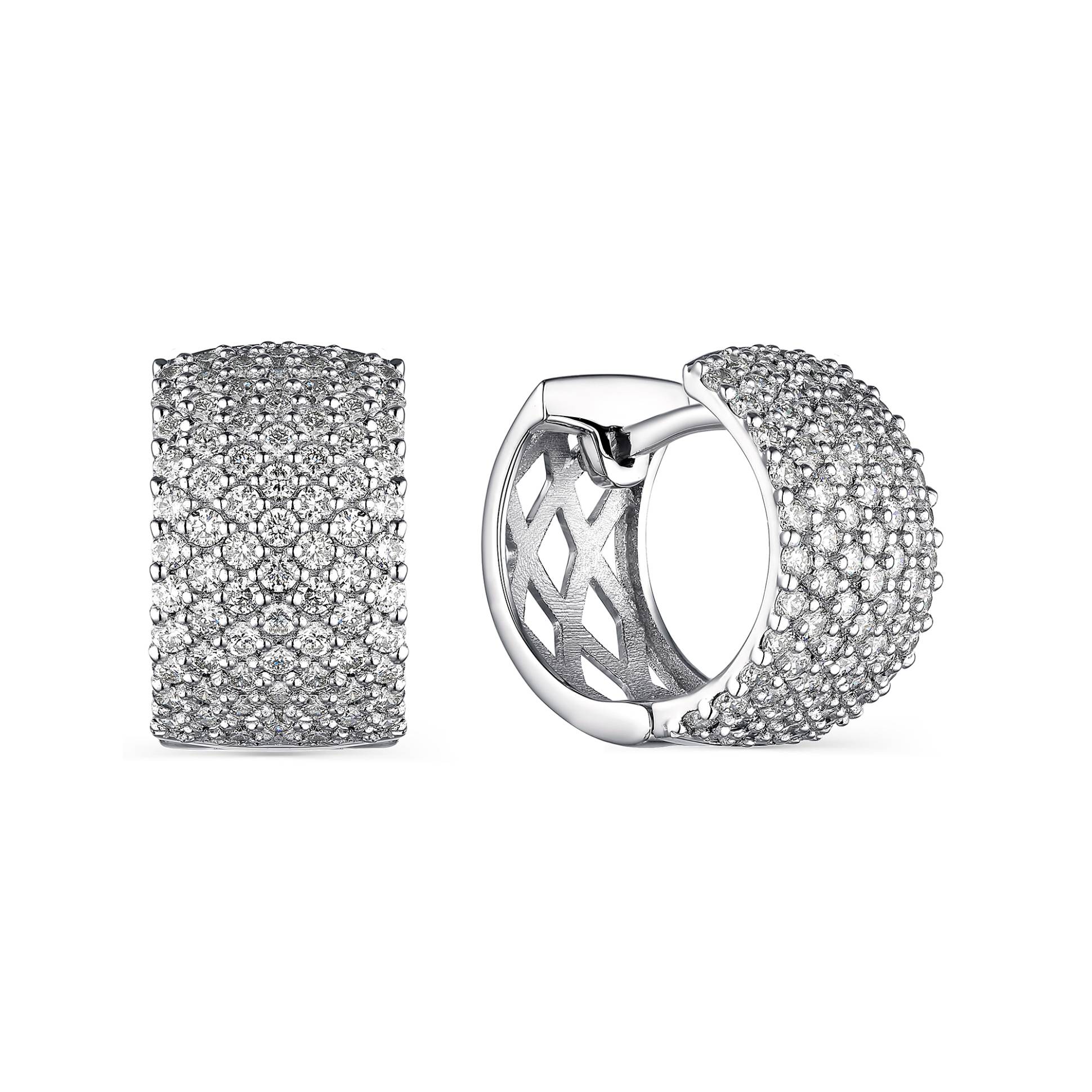 Серьги из белого золота с бриллиантами (049255)