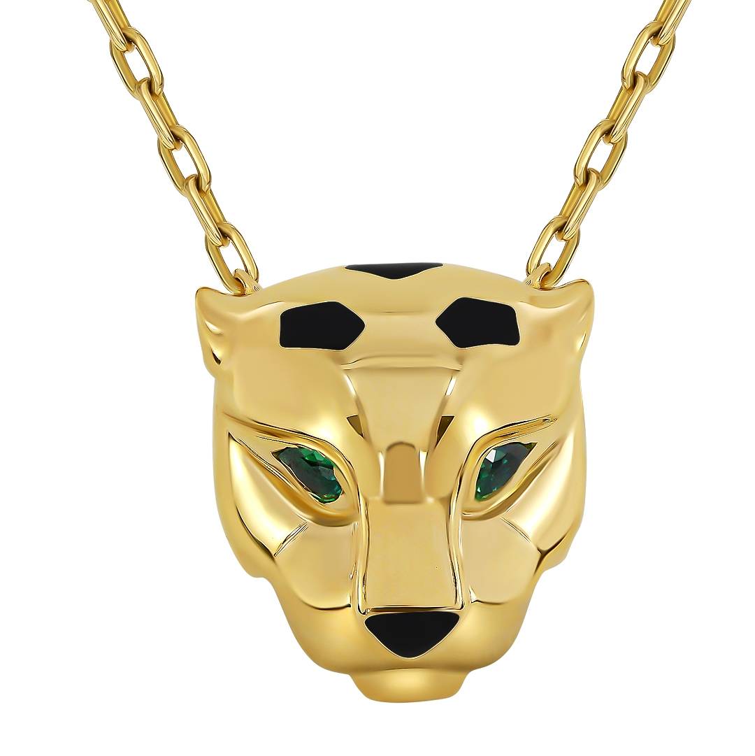 Колье из жёлтого золота с цирконами (060535)