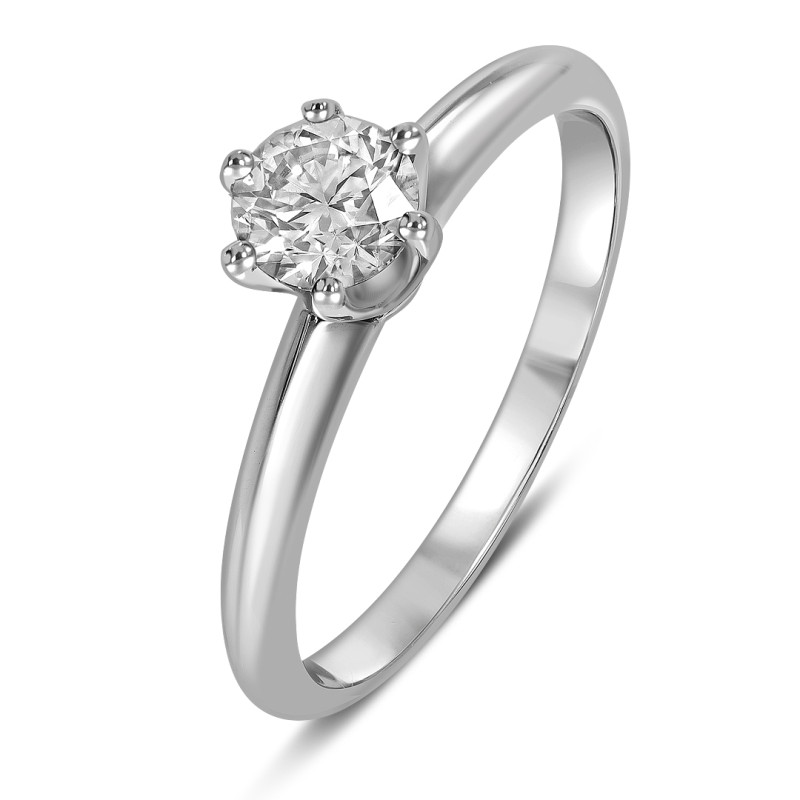 Помолвочное  кольцо из белого золота с бриллиантом (014782) Помолвочное  кольцо из белого золота с бриллиантом (014782)