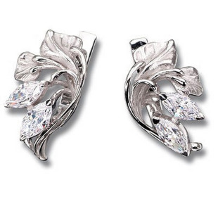 Серьги из серебра с фианитами (027276)