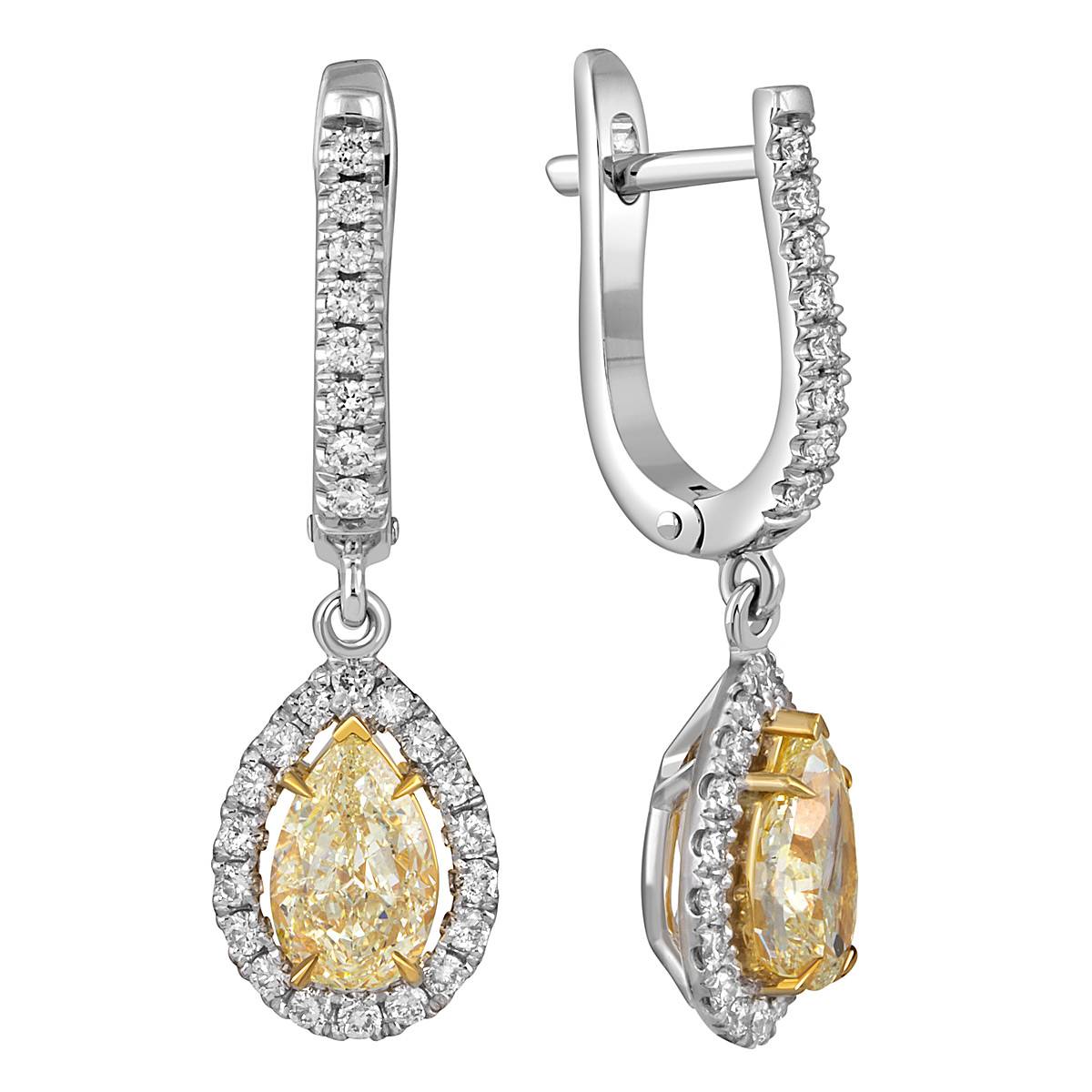 Серьги из белого золота с бриллиантами (053743)