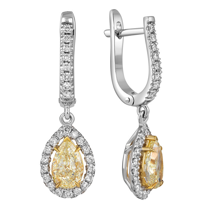 Серьги из белого золота с бриллиантами (053743)