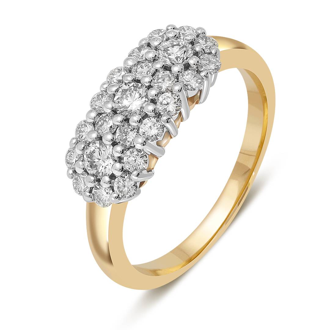 Кольцо из жёлтого золота с бриллиантами (052365)