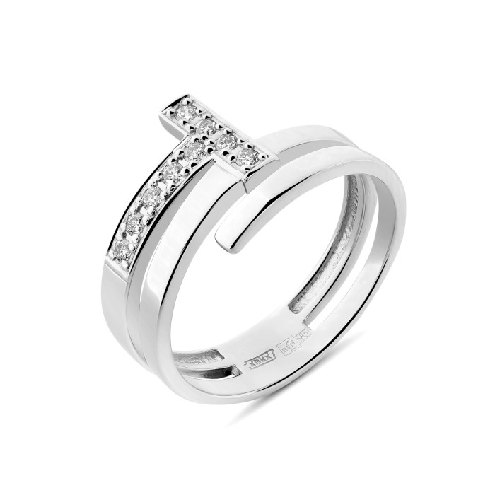 Кольцо из белого золота с бриллиантами (056160)