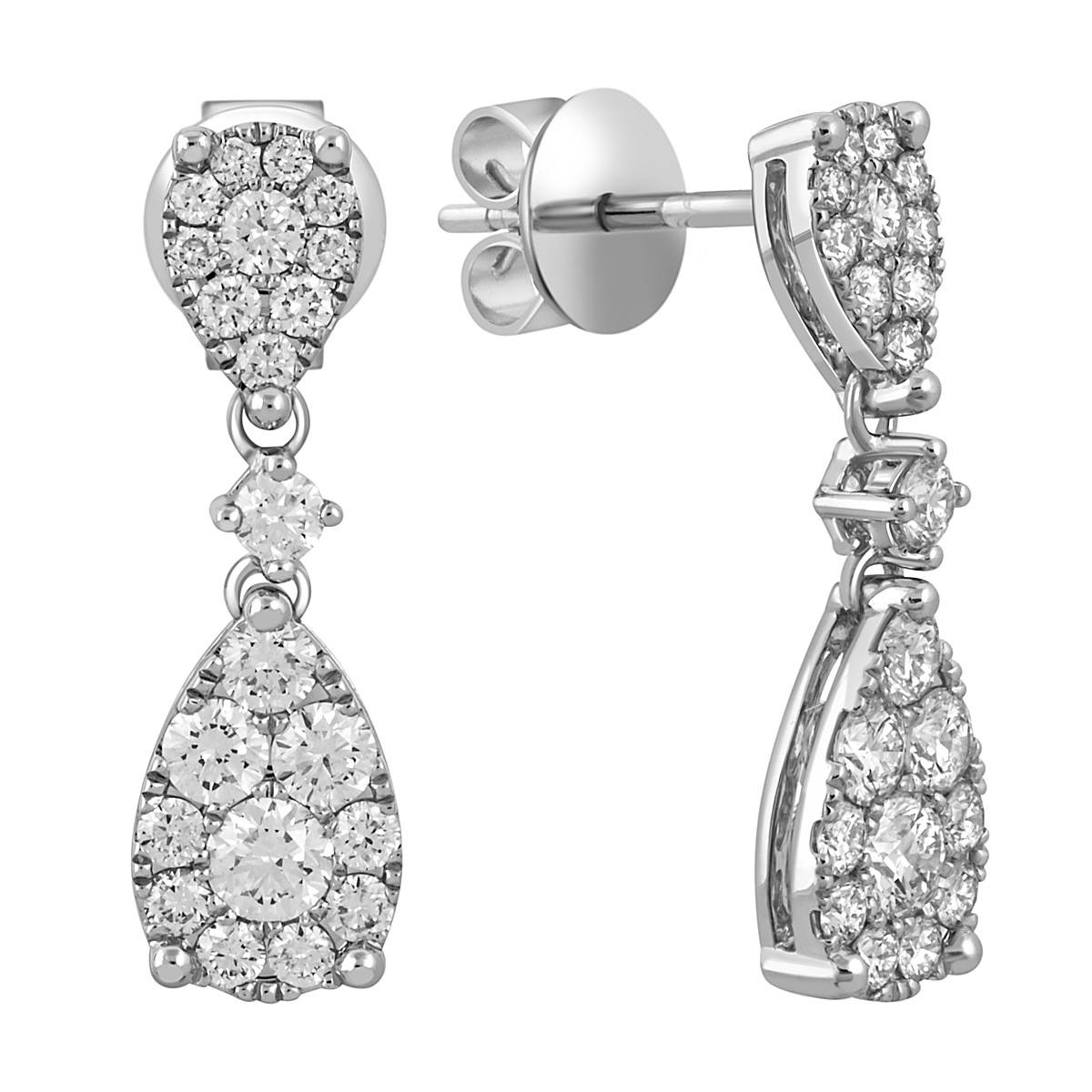 Серьги из белого золота с бриллиантами 