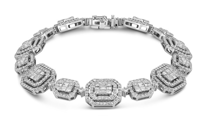 Браслет из белого золота с бриллиантами (046896)