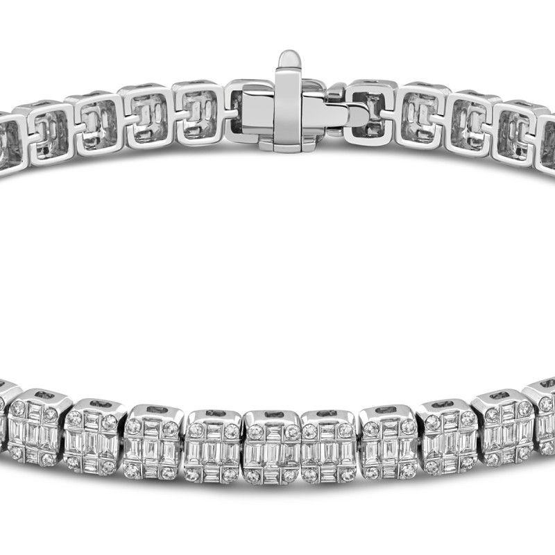 Браслет из белого золота с бриллиантами (041054)