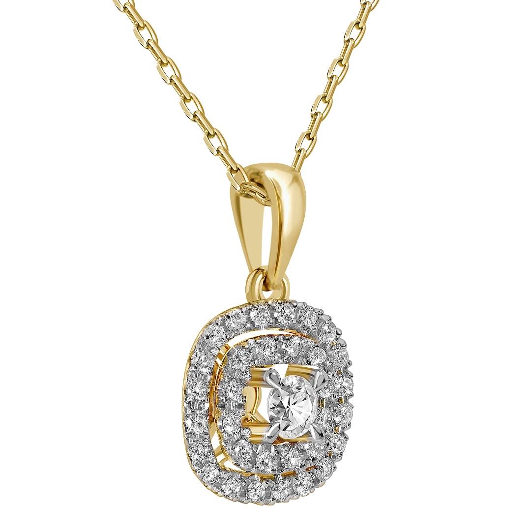 Кулон из жёлтого золота с бриллиантами (062529)