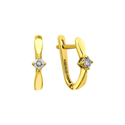 Серьги из жёлтого золота с бриллиантом (028165)