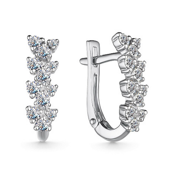 Серьги из белого золота с бриллиантами (053677)