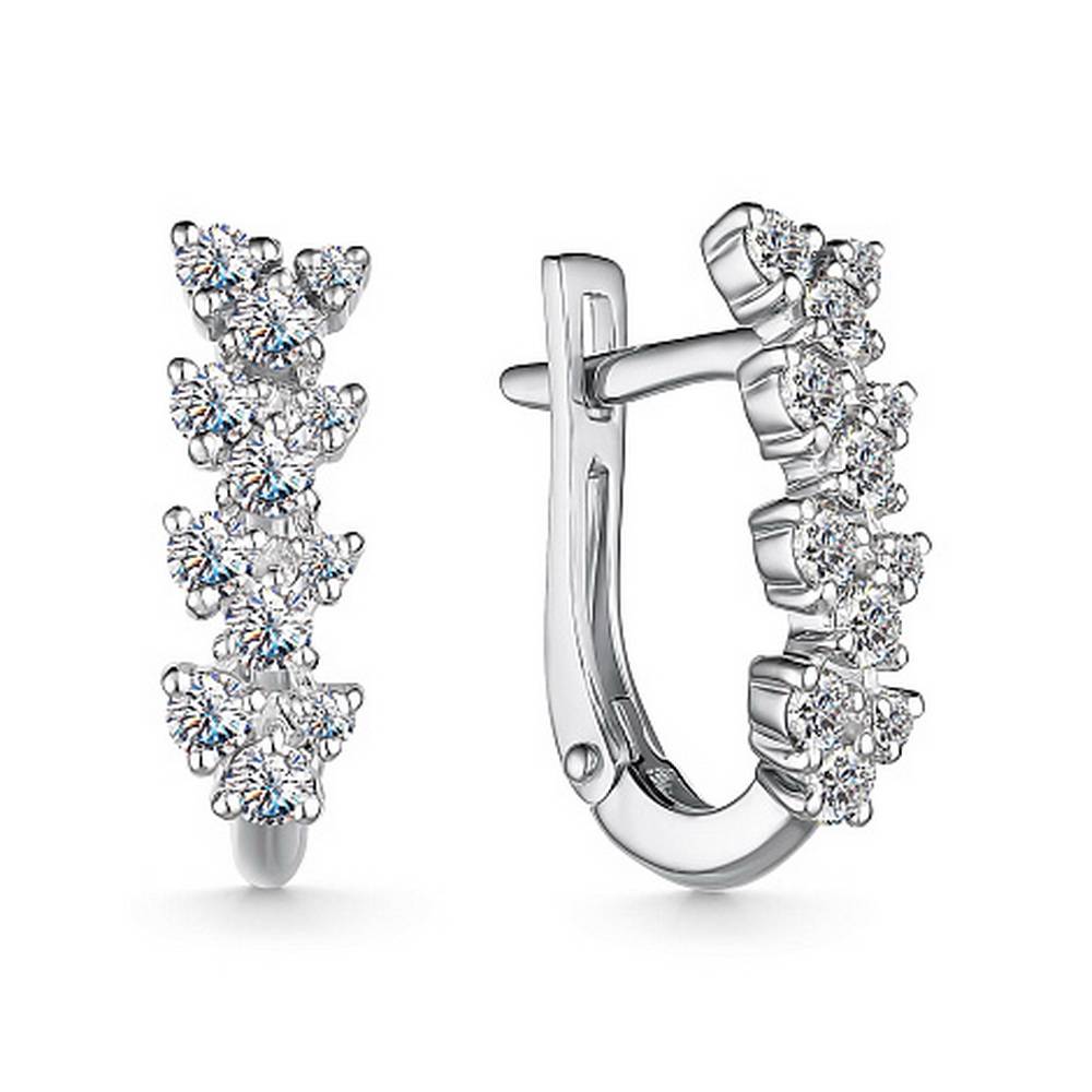 Серьги из белого золота с бриллиантами (053677)