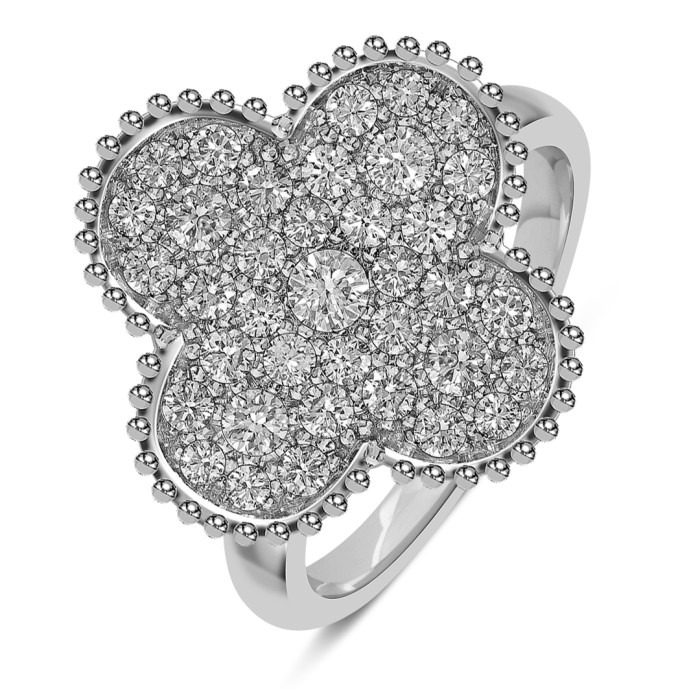 Кольцо из белого золота с бриллиантами (052563)