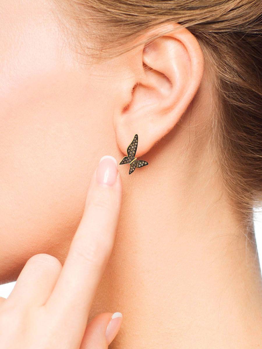 Серьги из жёлтого золота с бриллиантами 