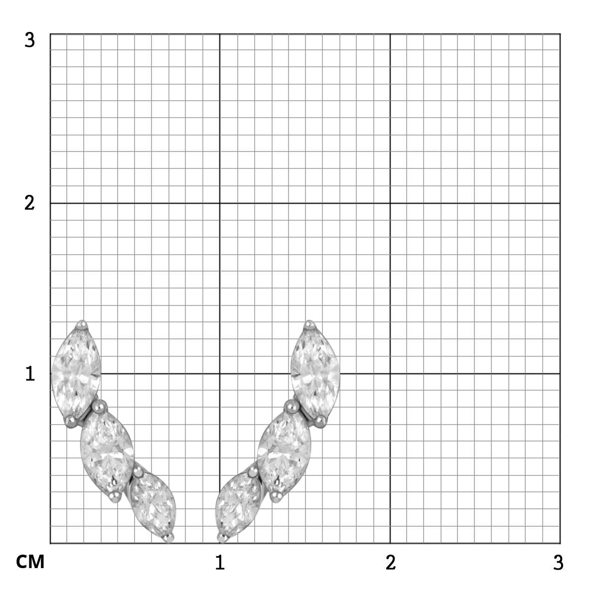 Серьги пусеты из белого золота с бриллиантами 