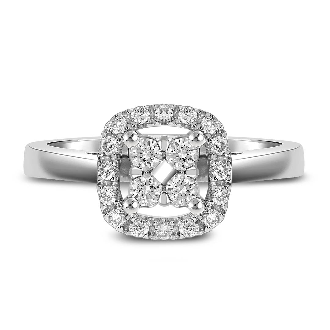 Кольцо из белого золота с бриллиантами (039706)