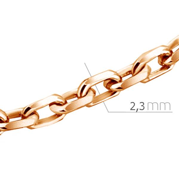 Цепь из красного золота, плетение якорь (053197)