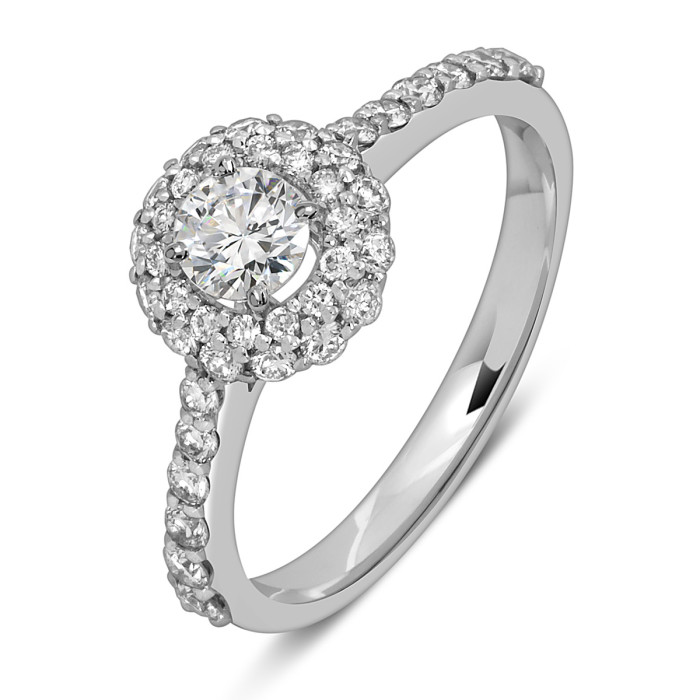 Кольцо из белого золота с бриллиантами (053734)