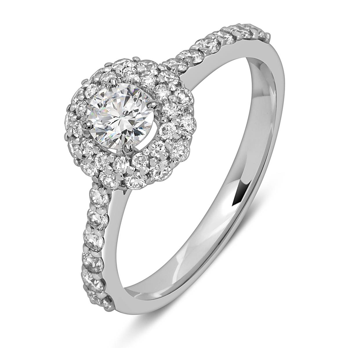 Кольцо из белого золота с бриллиантами (053734)