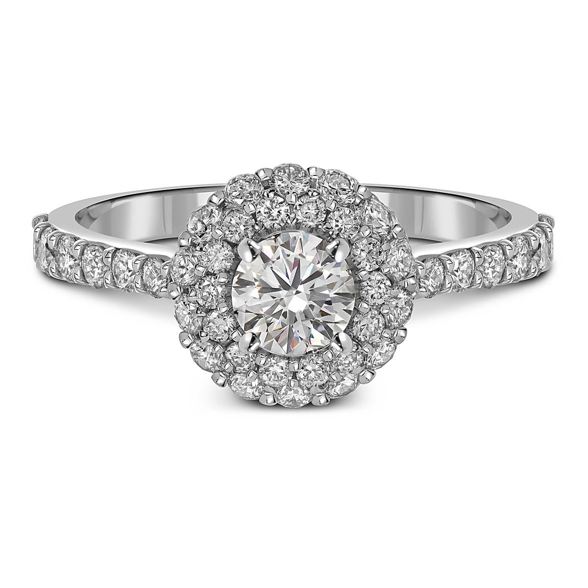 Кольцо из белого золота с бриллиантами (053734)