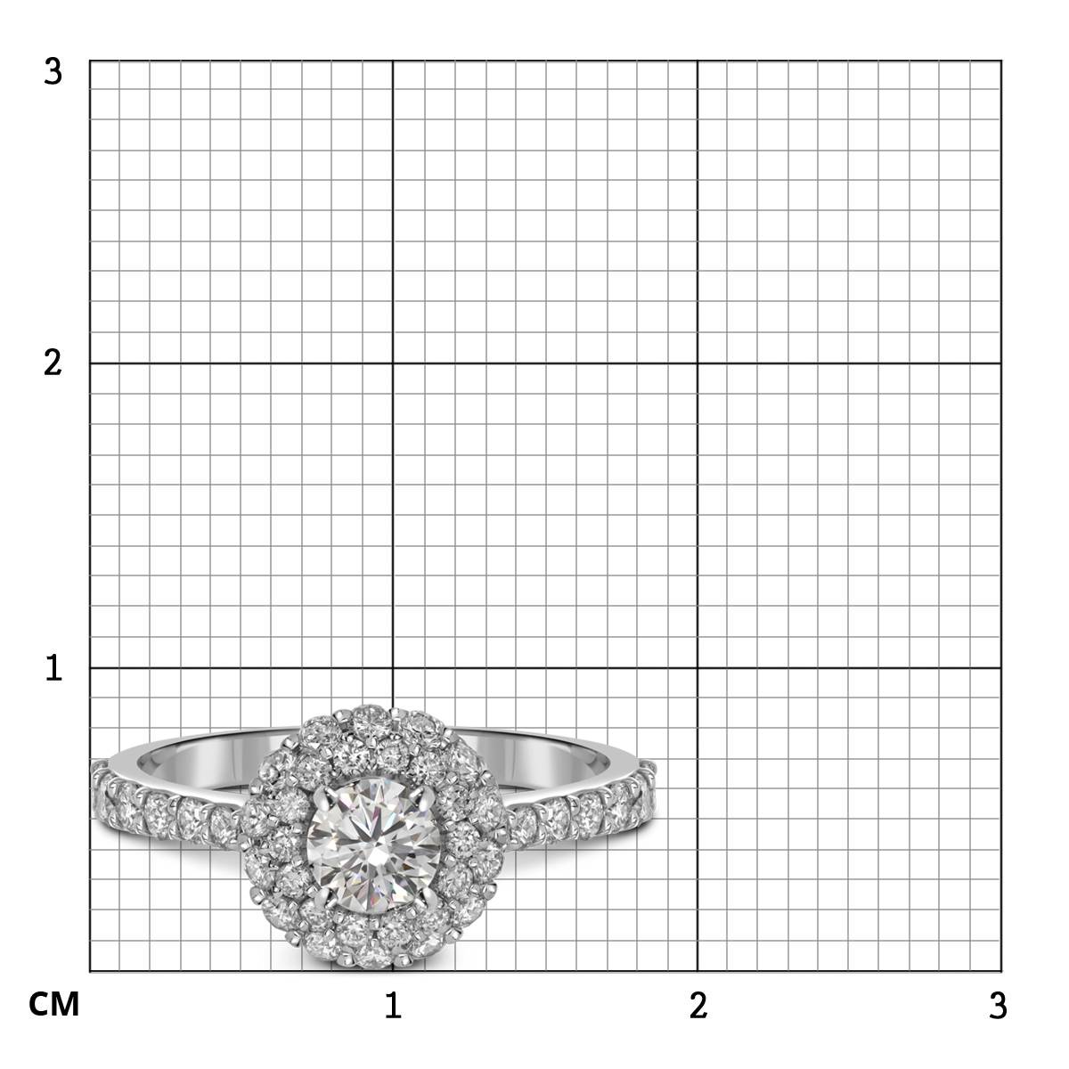 Кольцо из белого золота с бриллиантами (053734)