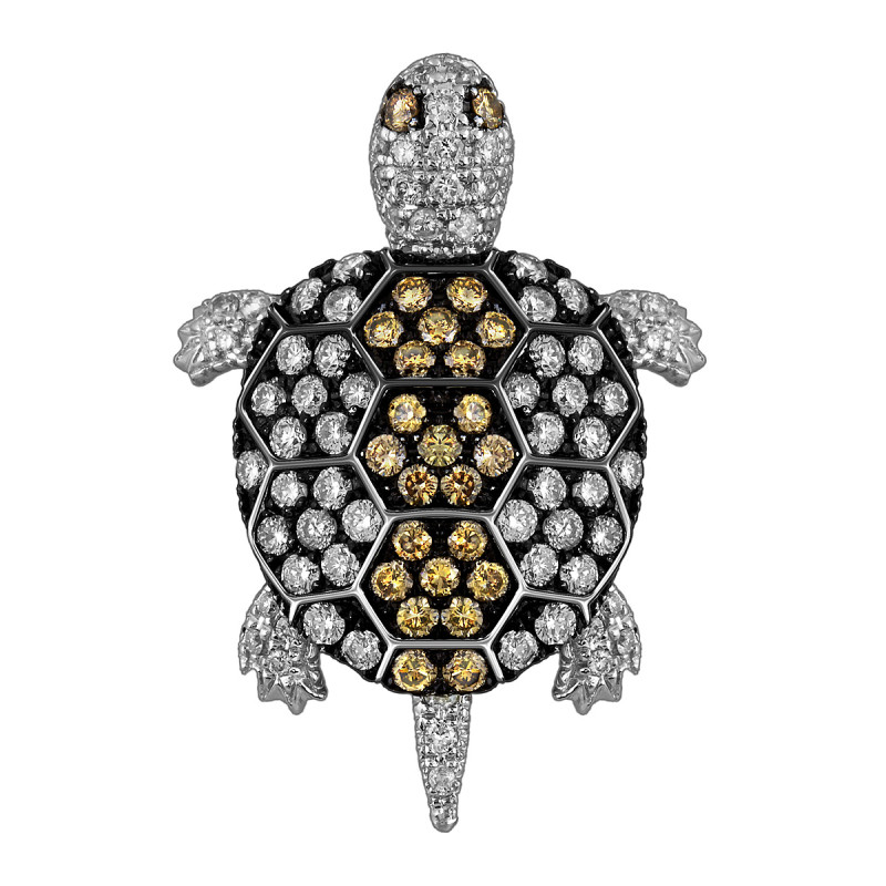 Кулон из белого золота с бриллиантами (063575)