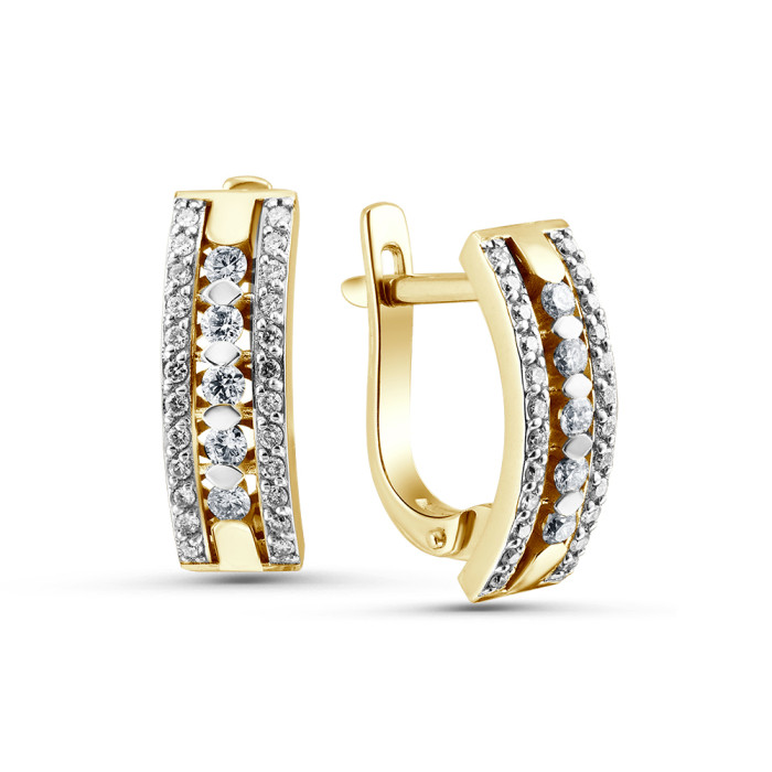 Серьги из жёлтого золота с бриллиантами (054417)