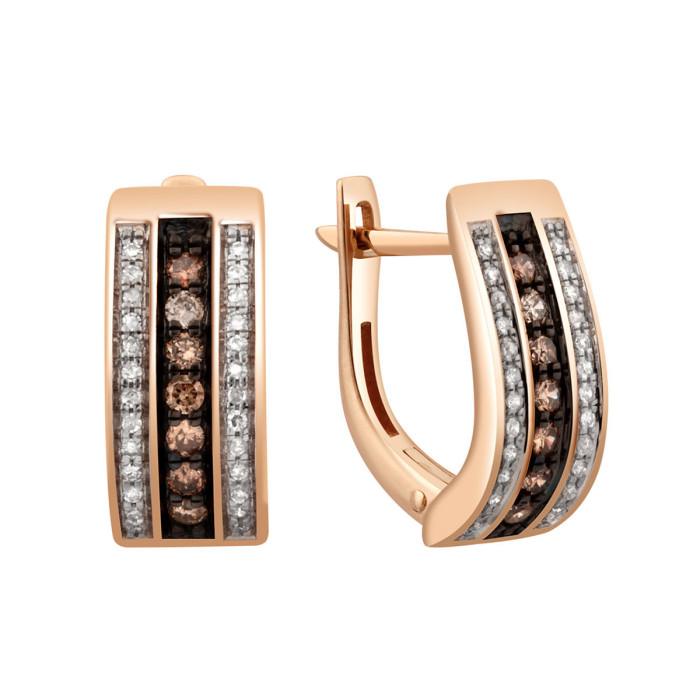 Серьги из красного золота с бриллиантами (042974)