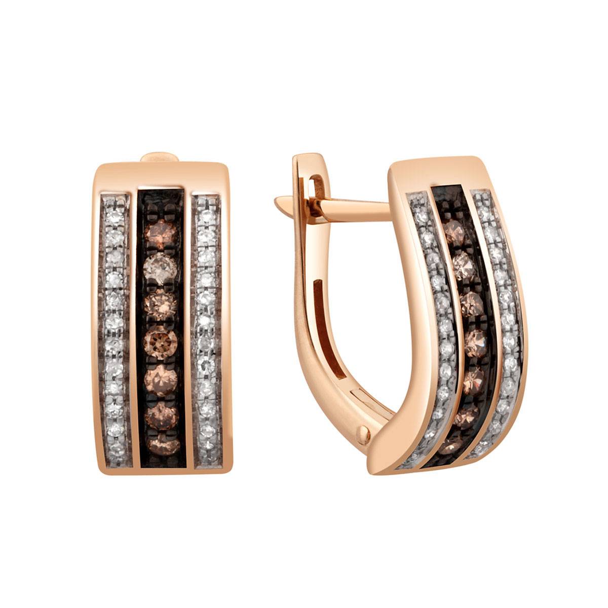 Серьги из красного золота с бриллиантами (042974)