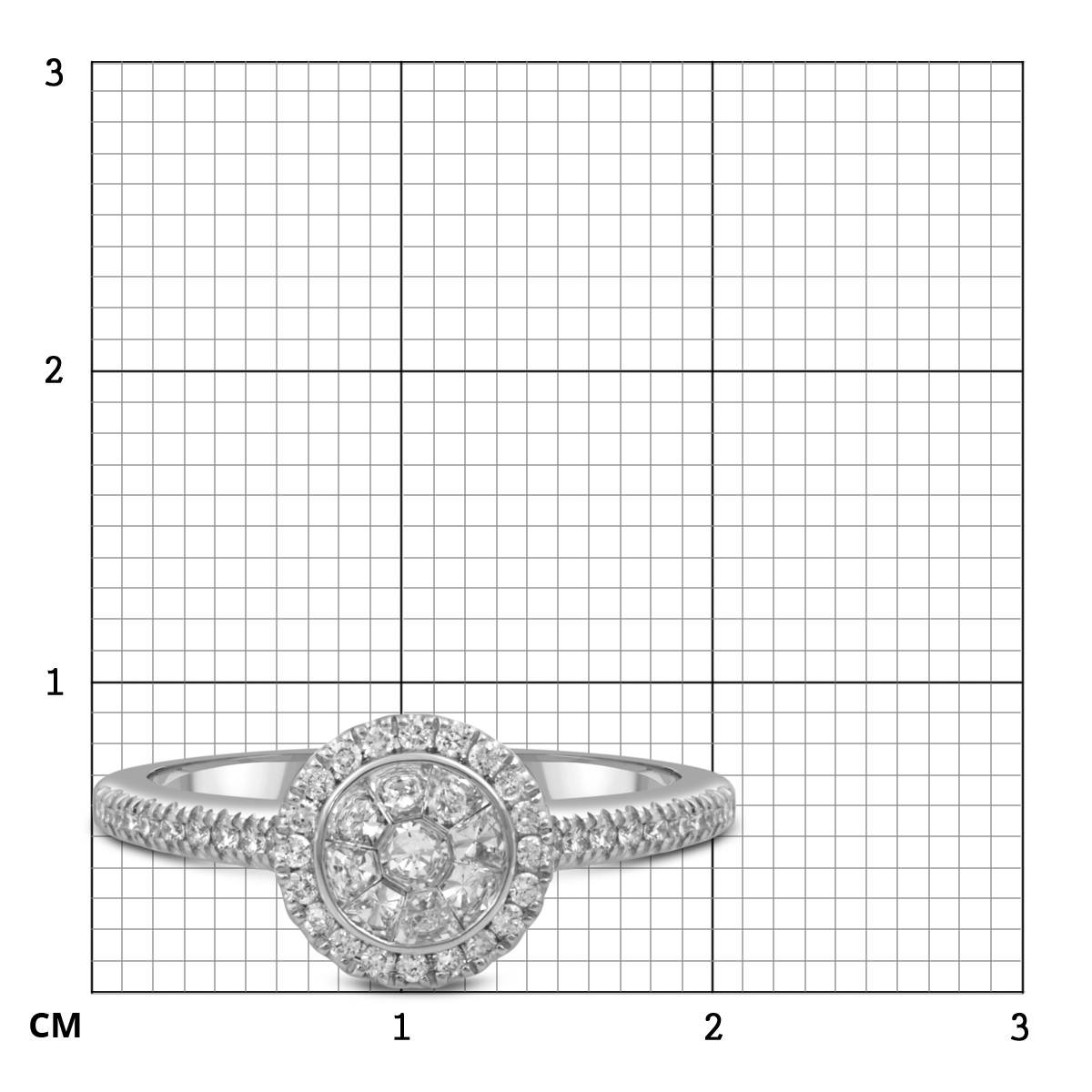 Кольцо из белого золота с бриллиантами 