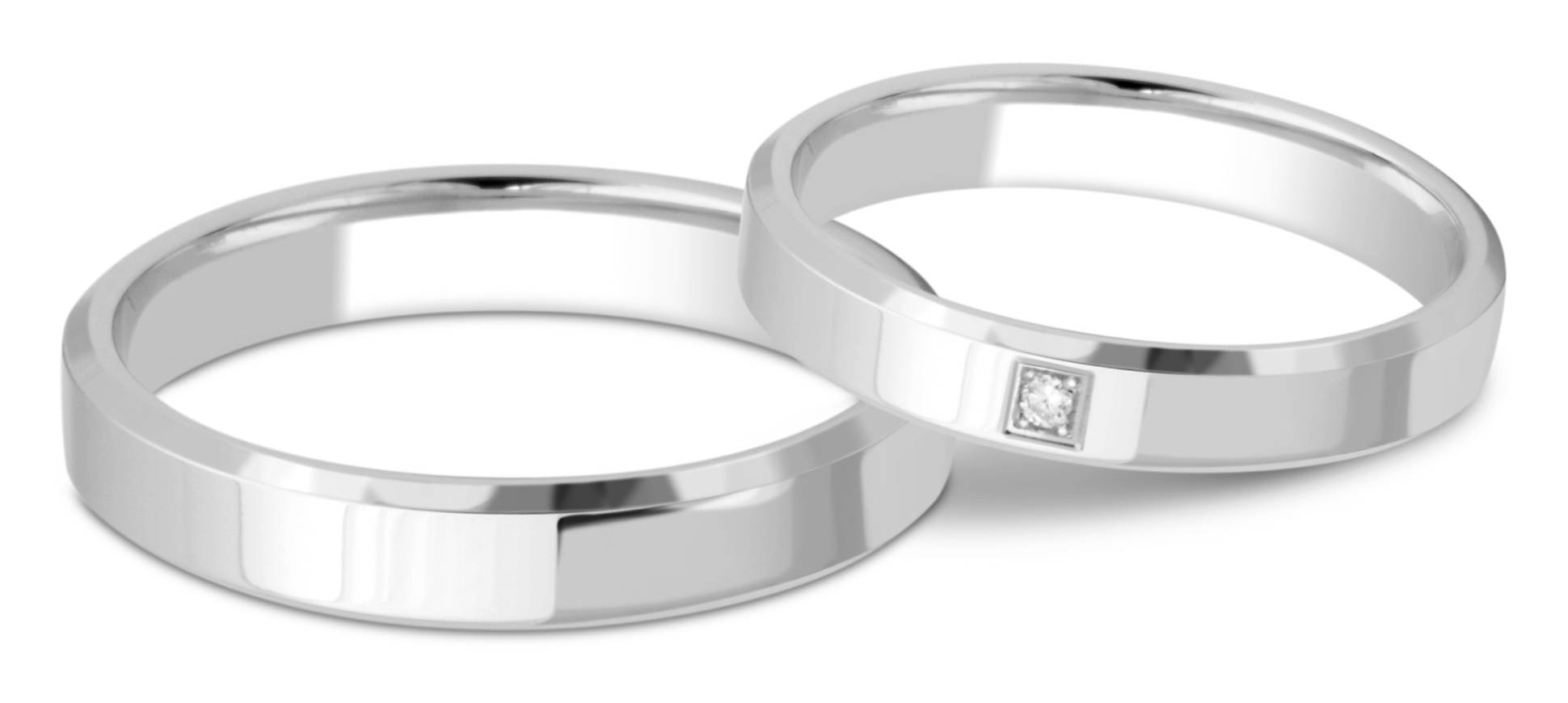 Обручальное кольцо из белого золота (003520)