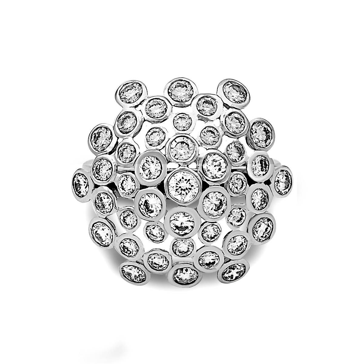 Кольцо из белого золота с бриллиантами (007161)