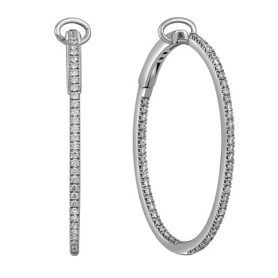 Серьги конго из белого золота с бриллиантами &quot;Crivelli&quot; (051923)