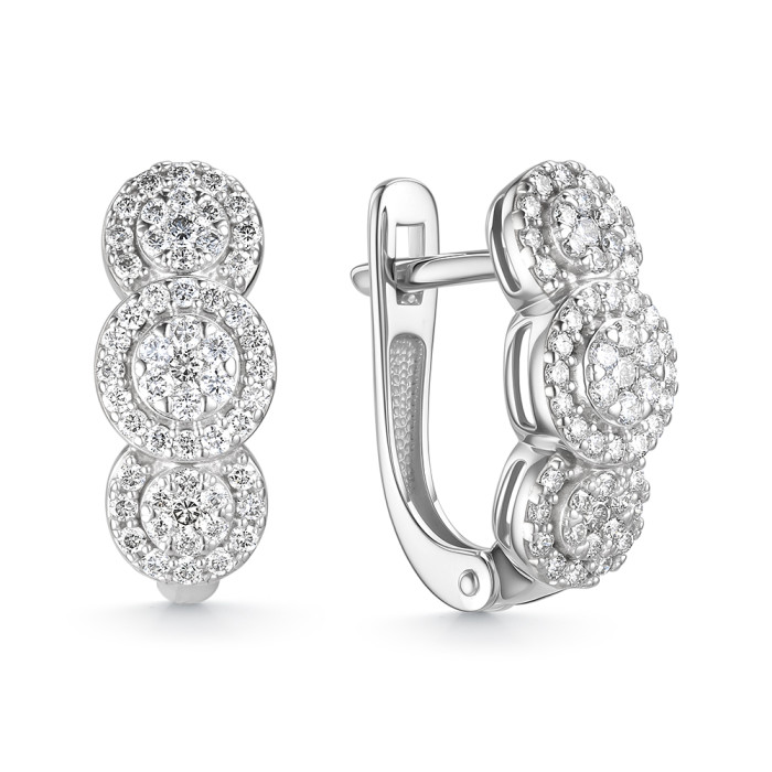 Серьги из белого золота с бриллиантами (060580)