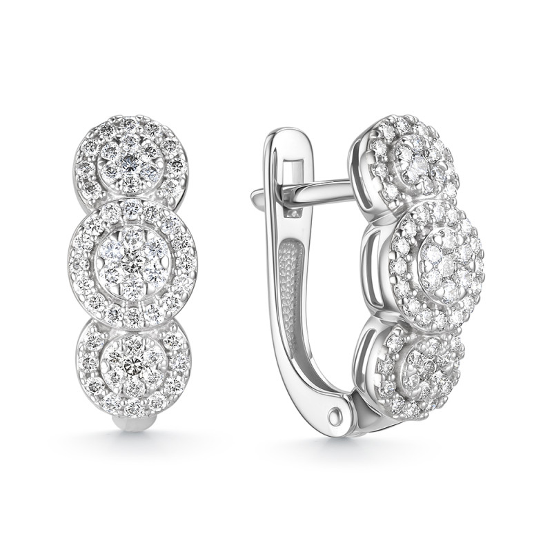 Серьги из белого золота с бриллиантами (060580)