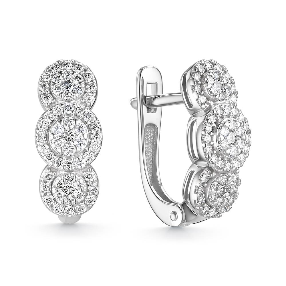 Серьги из белого золота с бриллиантами (060580)