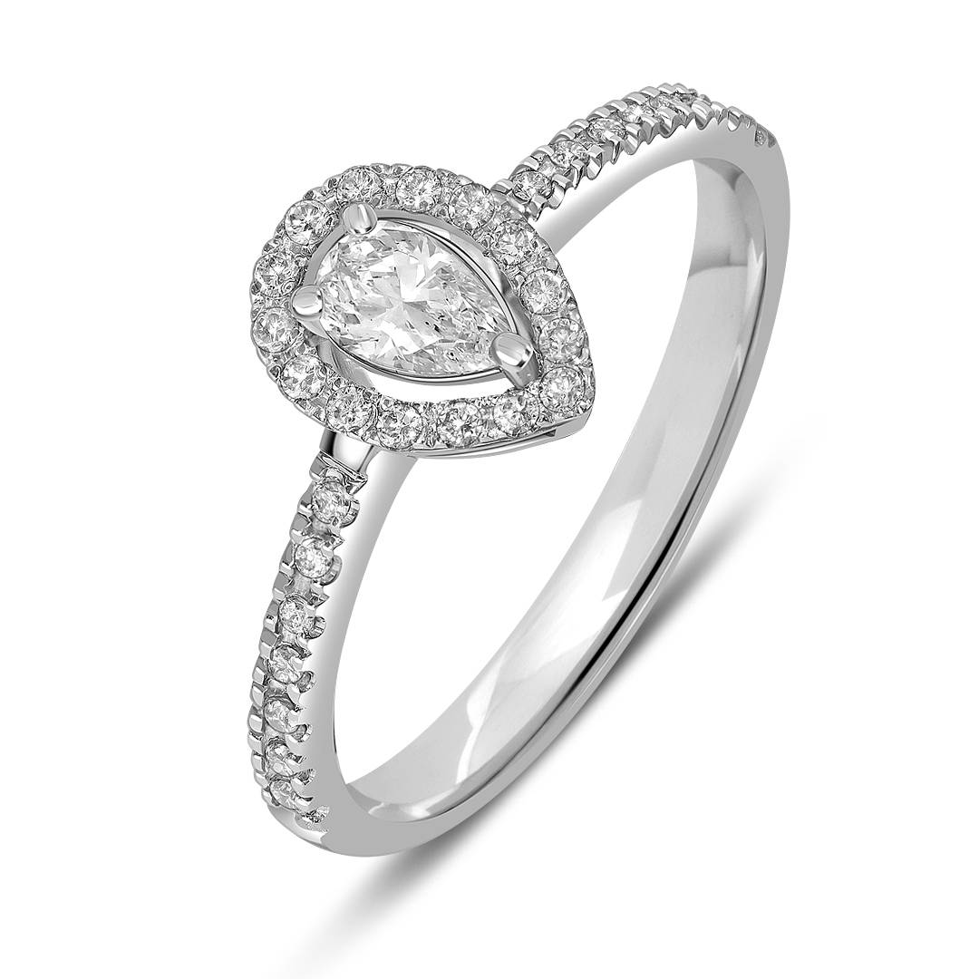 Кольцо из белого золота с бриллиантами (051290)