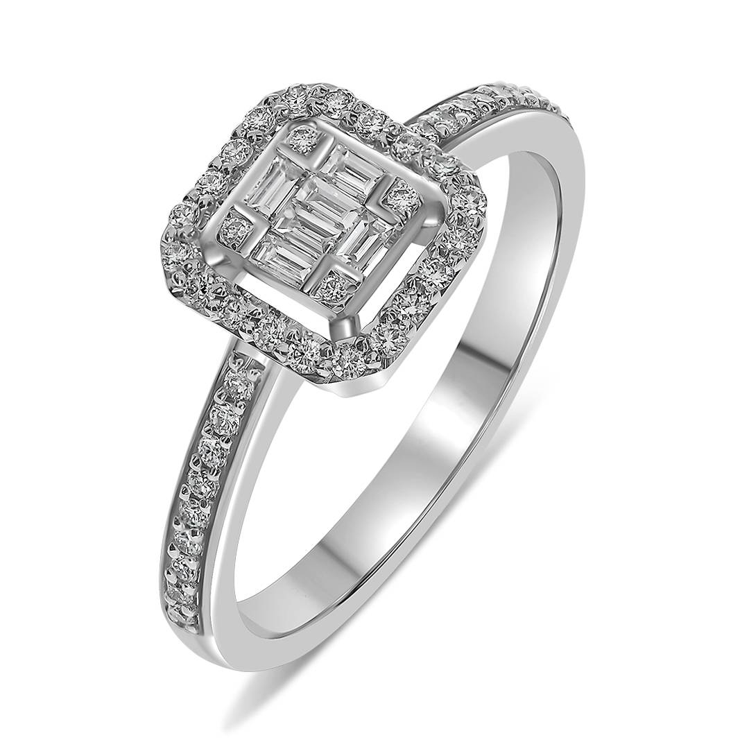 Кольцо из белого золота с бриллиантами (052672)