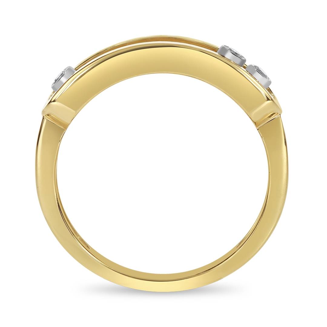 Кольцо из жёлтого золота с бриллиантами (061583)