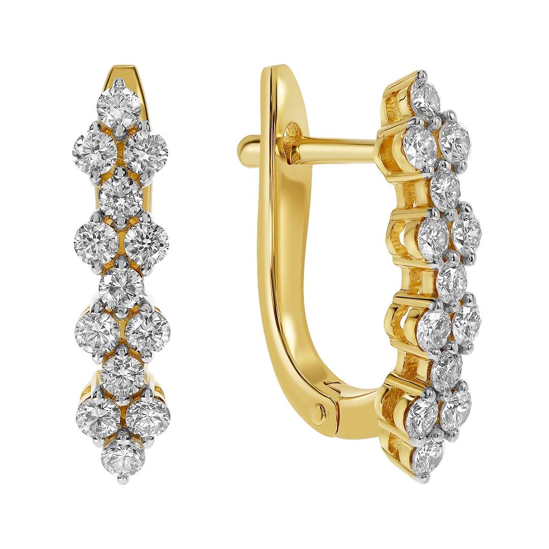 Серьги из жёлтого золота с бриллиантами (060440)