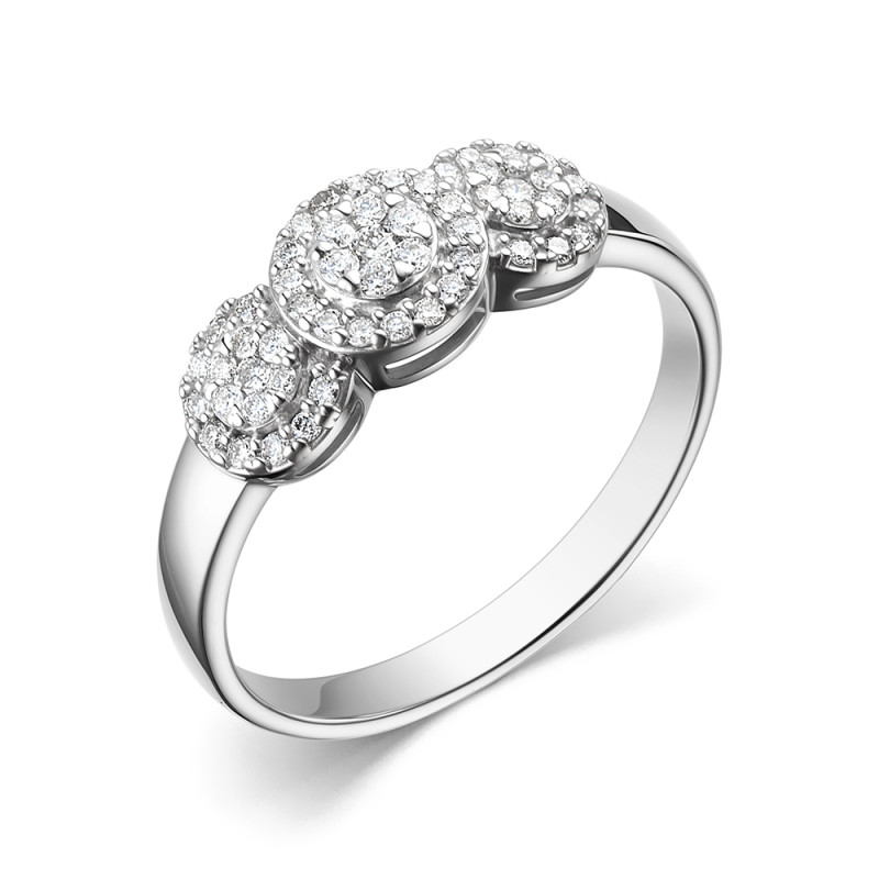 Кольцо из белого золота с бриллиантами  (060579)